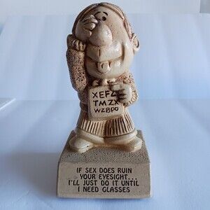 1972 Paula Till I Need Glasses Novelty Figure W-300 Resin Made in The USA